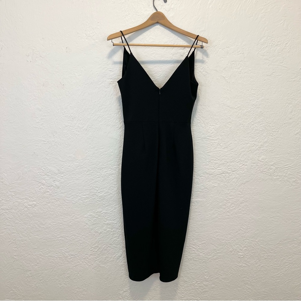 Betsey Johnson Black Faux Wrap Dress Midi 4 - Picture 7 of 7